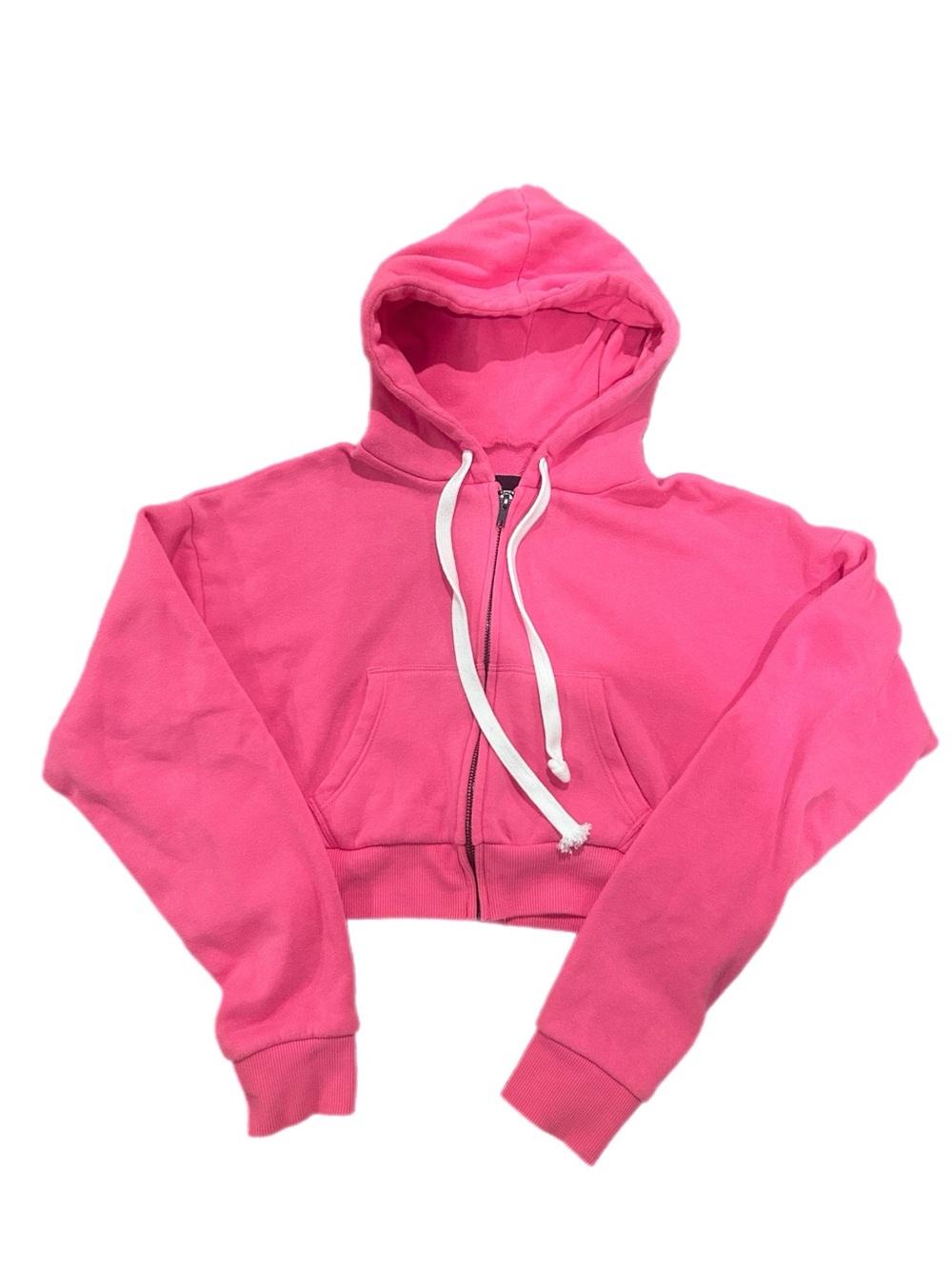 Katie J Pink cropped zip up (size XL)